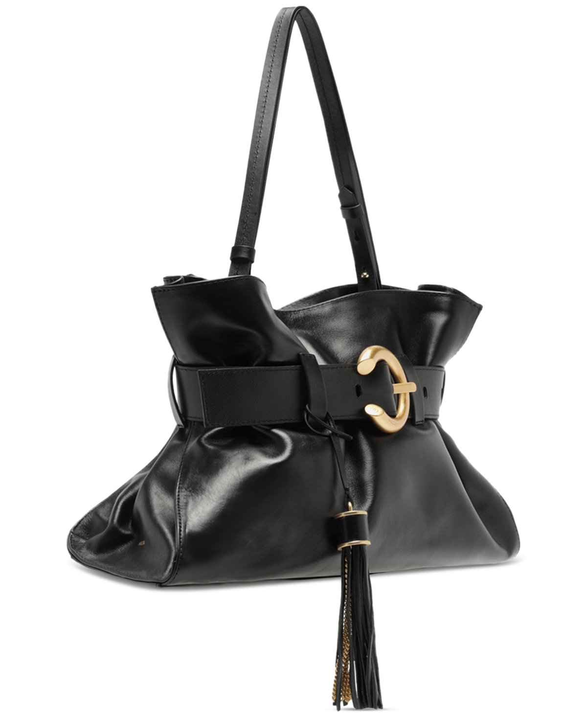 Arezzo Rivera Medium Leather Clutch In Black