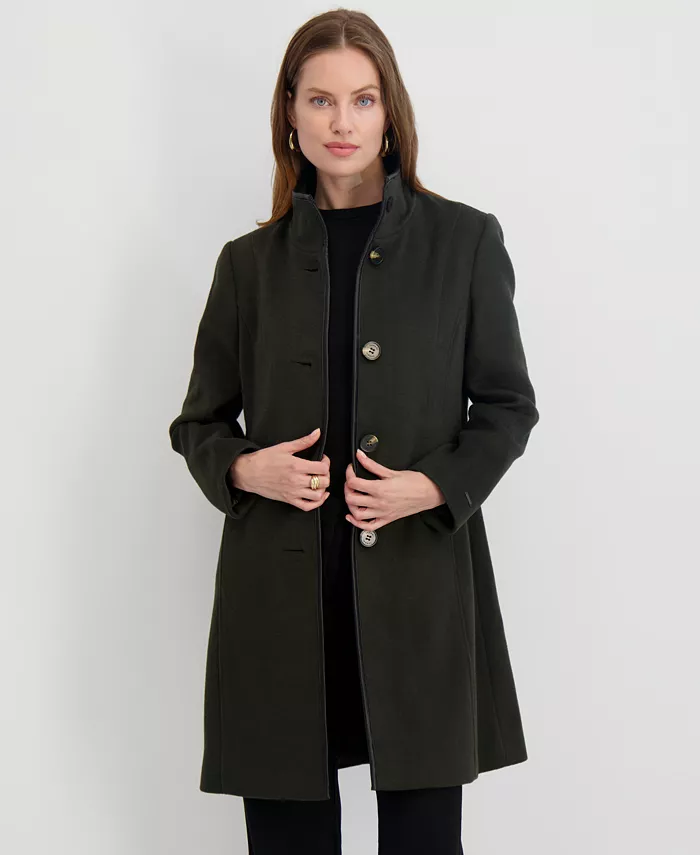 Women's Stand-Collar Button-Front Coat - thumbnail 9