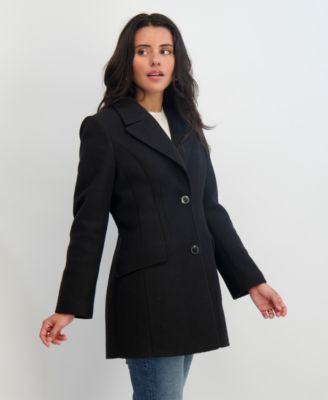 Women's Notched-Collar Single-Breasted Peacoat