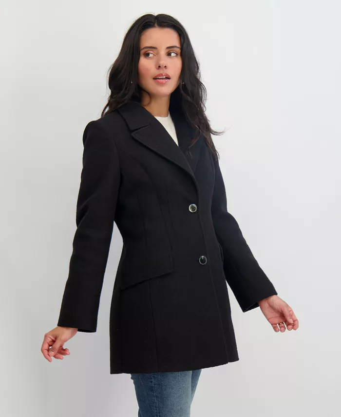 Women's Notched-Collar Single-Breasted Peacoat - thumbnail 8
