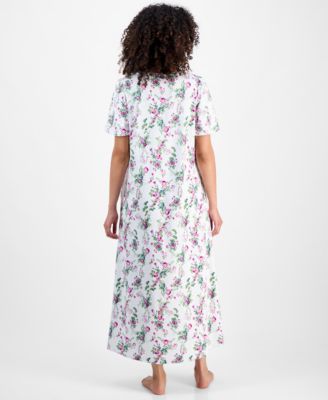 Women's Cotton Short-Sleeve Lace-Trim Nightgown