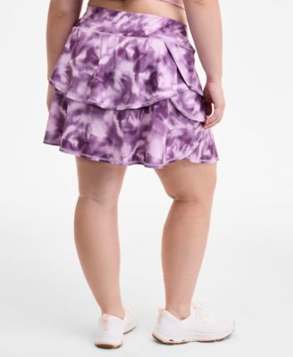 Plus Size Relaxed Smoky Dye Jersey Flounce Skort, Macy's Exclusive 