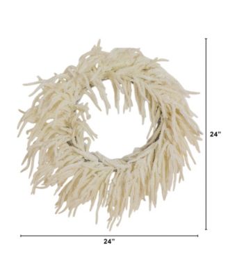 24" Artificial Touch Norfolk Island Pine Wreath with Natural Look