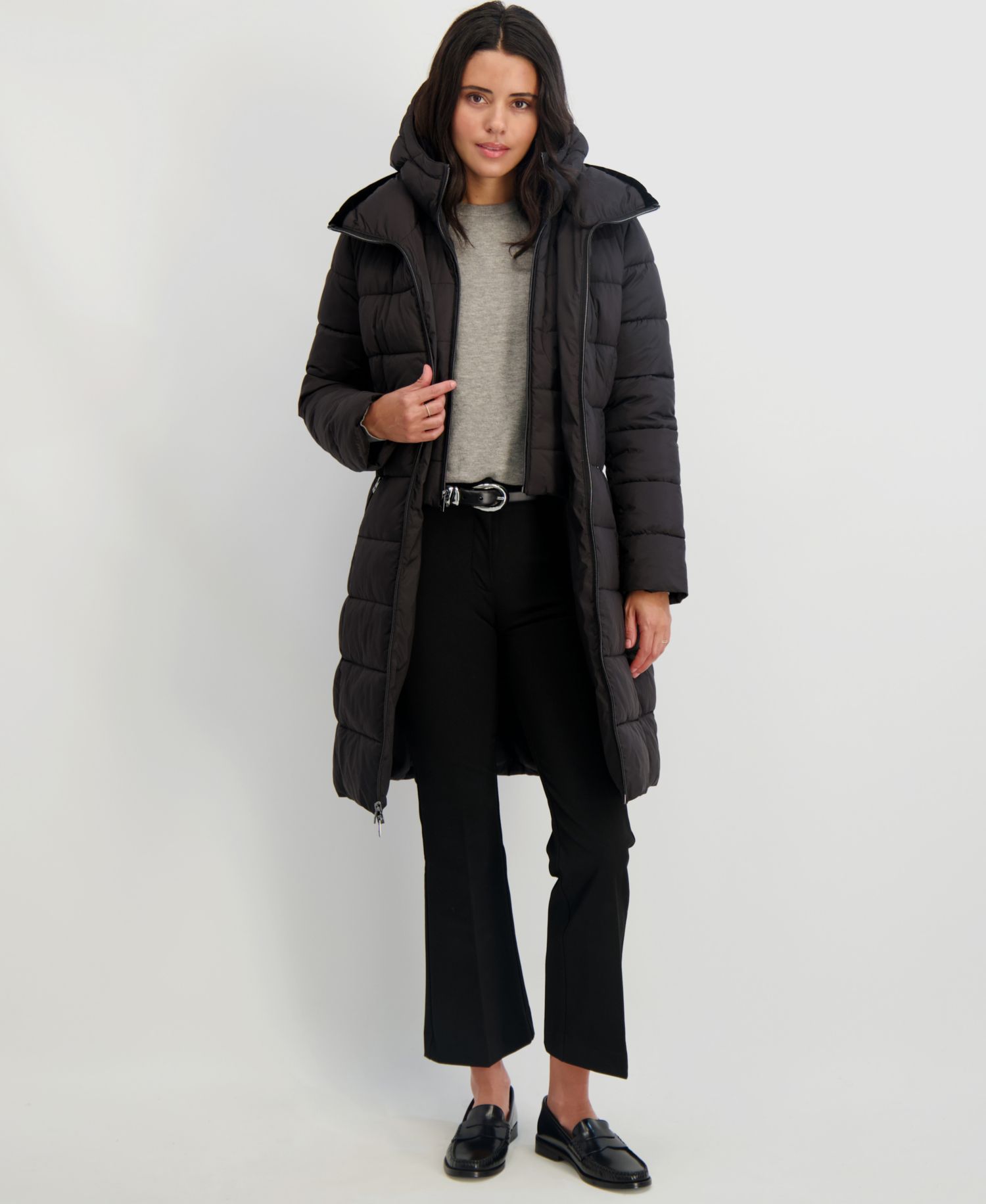 Women's Hooded Bibbed Puffer Coat