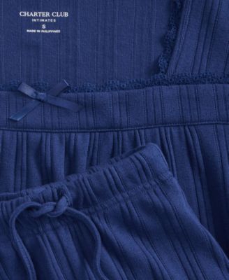 Women's Short-Sleeve Pointelle Knit Pajama Set