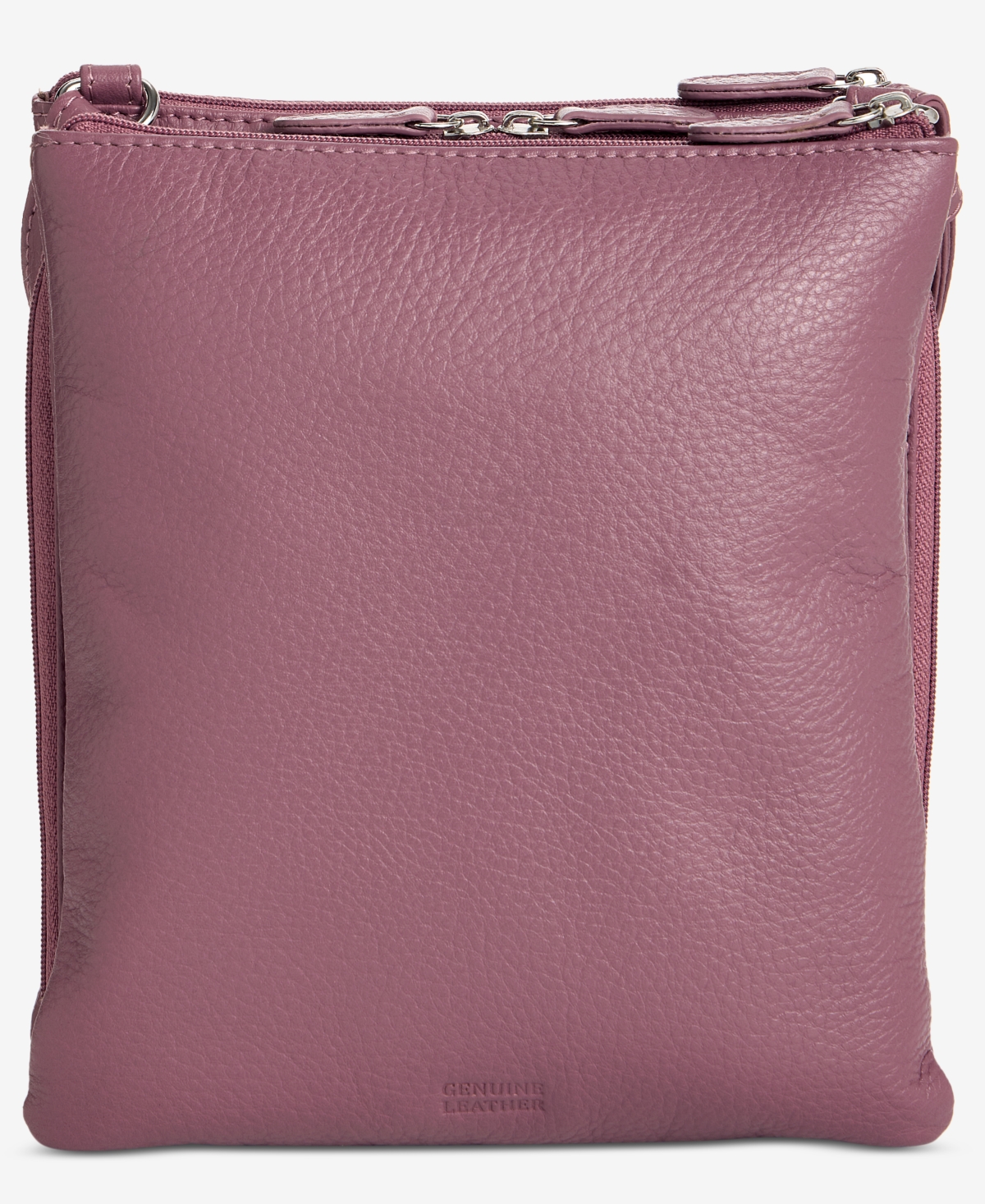 Giani Bernini Triple-zip Pebble Leather Dasher Crossbody, Created For Macy's In Brown