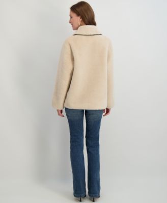 Women's Reversible Faux-Shearling Button-Front Coat