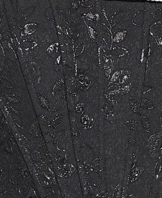 Juniors' Metallic Jacquard Fit & Flare Dress