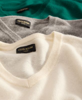 Men's V-Neck Cashmere Sweater, Created for Macy's