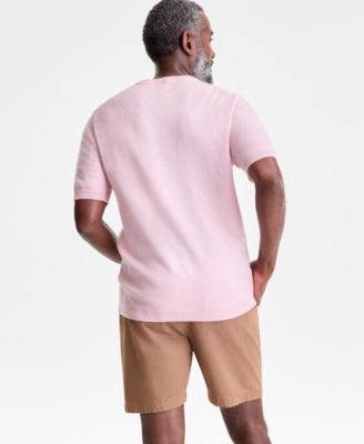 Men's Regular-Fit Textured 100% Cashmere Sweater T-Shirt, Macy's Exclusive