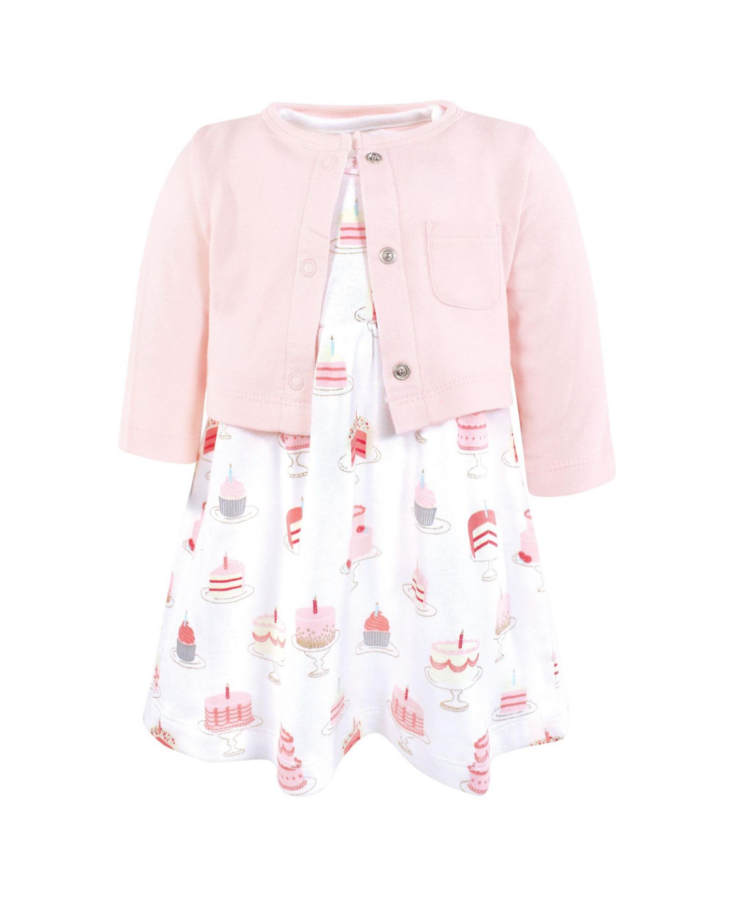Baby Girls Hudson Lightweight Cotton Dress and Cardigan Set