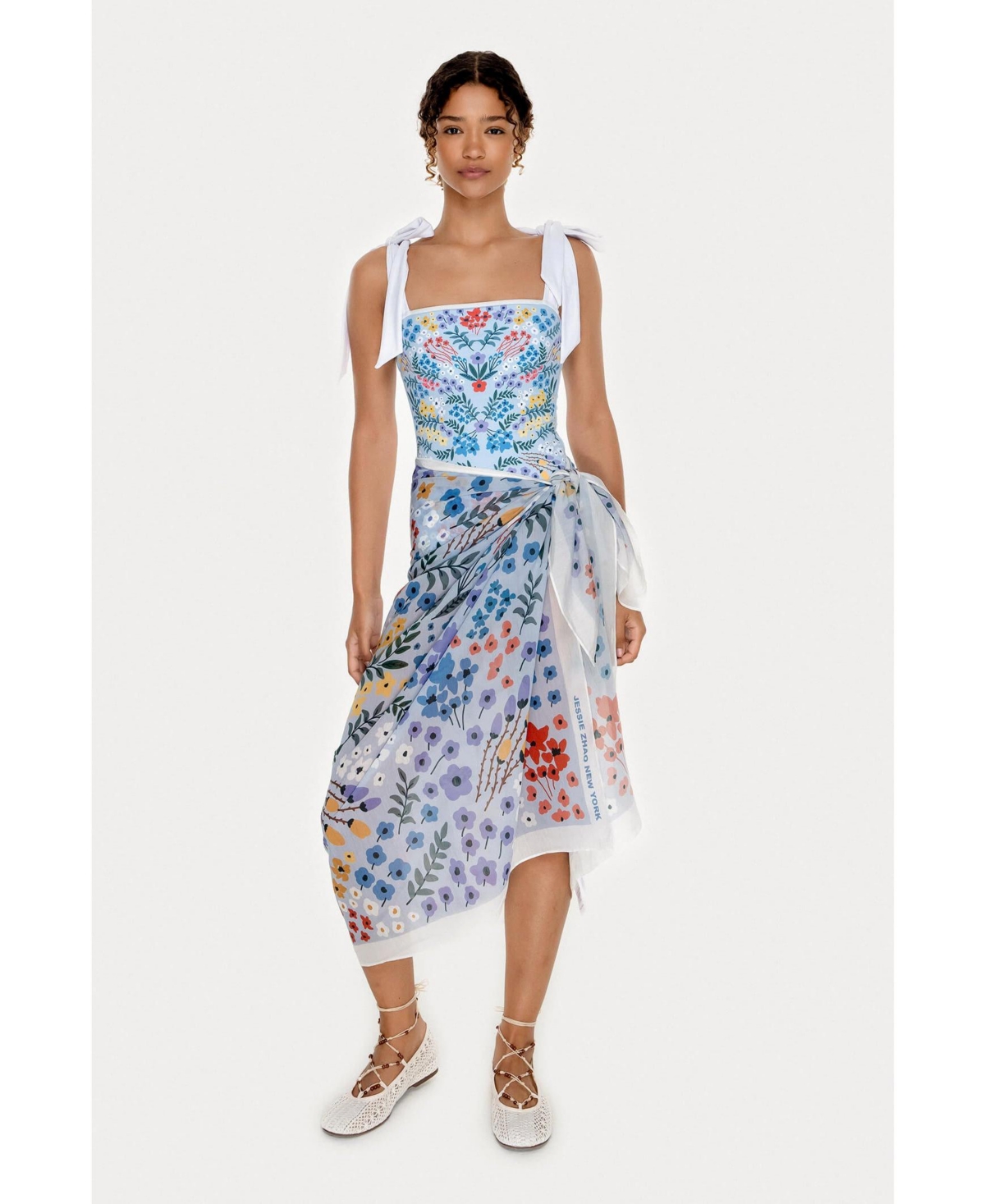 Women's Beach Sarong Wrap - Blue Garden
