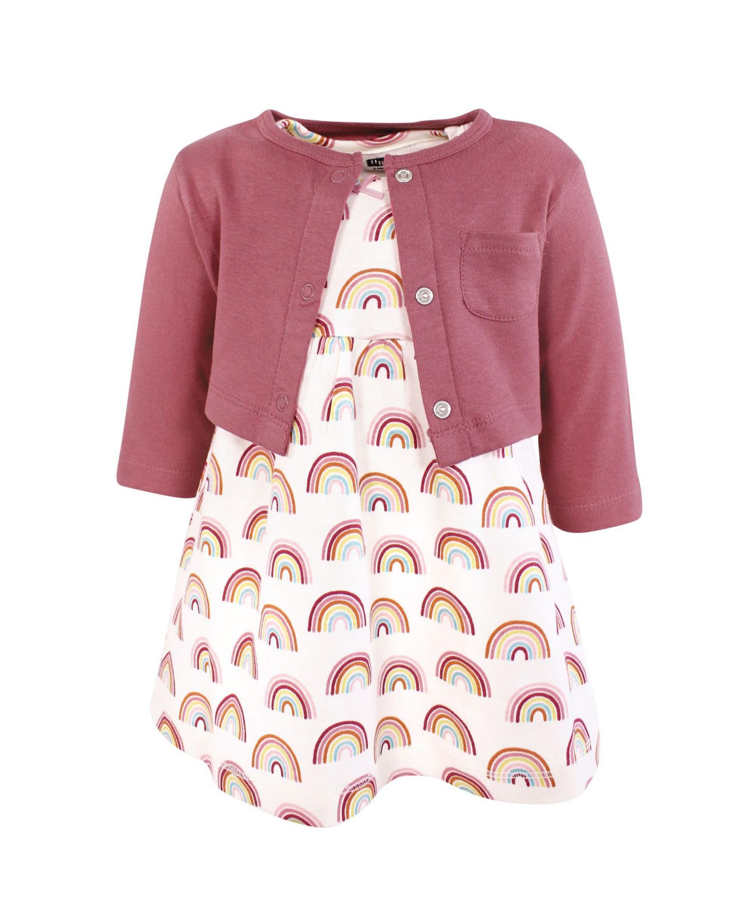Baby Girls Hudson Cotton Dress and Cardigan Set
