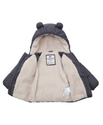 Baby Boys Sherpa Fleece Lined Puffer Jacket 6-24M