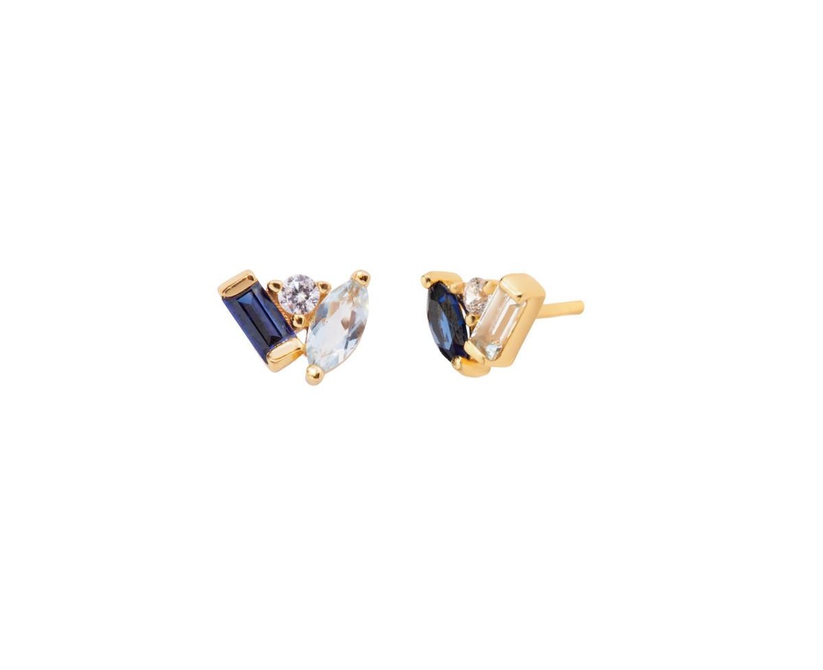Seraphina Celeste Sapphire Stud Earrings - Blue