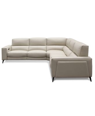 Neiwert 5-Pc. Leather Sofa Sectional with 3 Power Recliners