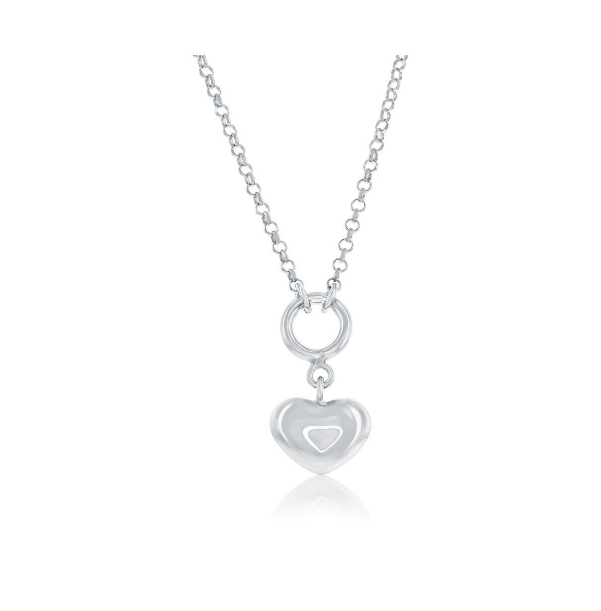 Sterling Silver, Heart Necklace - Gold