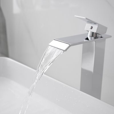Single Hole Single-Handle Bathroom Vessel Faucet With Pop Up Drain Without Overflow