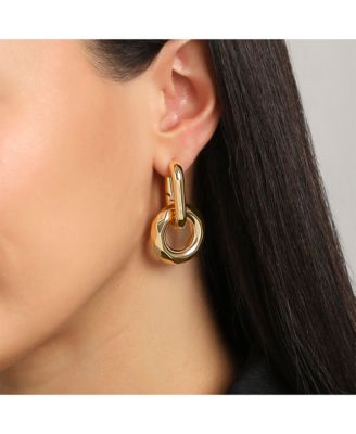 Gold-Tone Modern Hoop Earrings