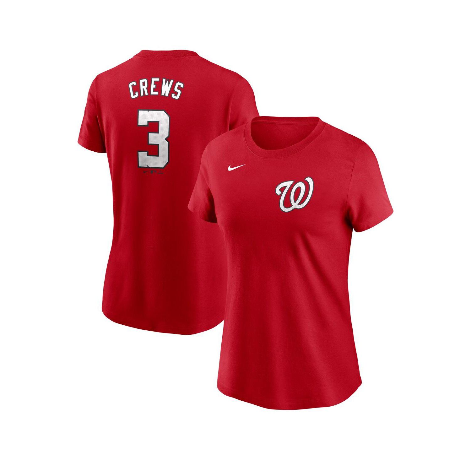 Women's Dylan Crews Red Washington Nationals Fuse Name & Number T-Shirt