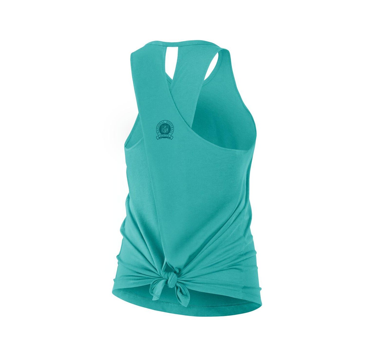 Women's Aqua Miami Dolphins Glory Crisscross Performance Tank Top