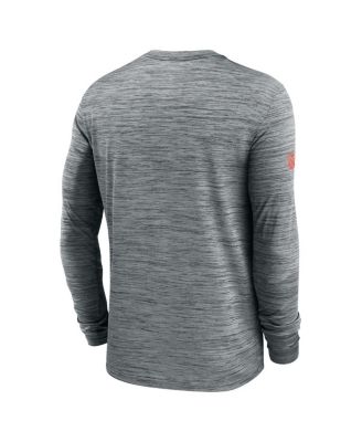 Men's Gray Cleveland Browns Sideline Velocity Performance Long Sleeve T-Shirt