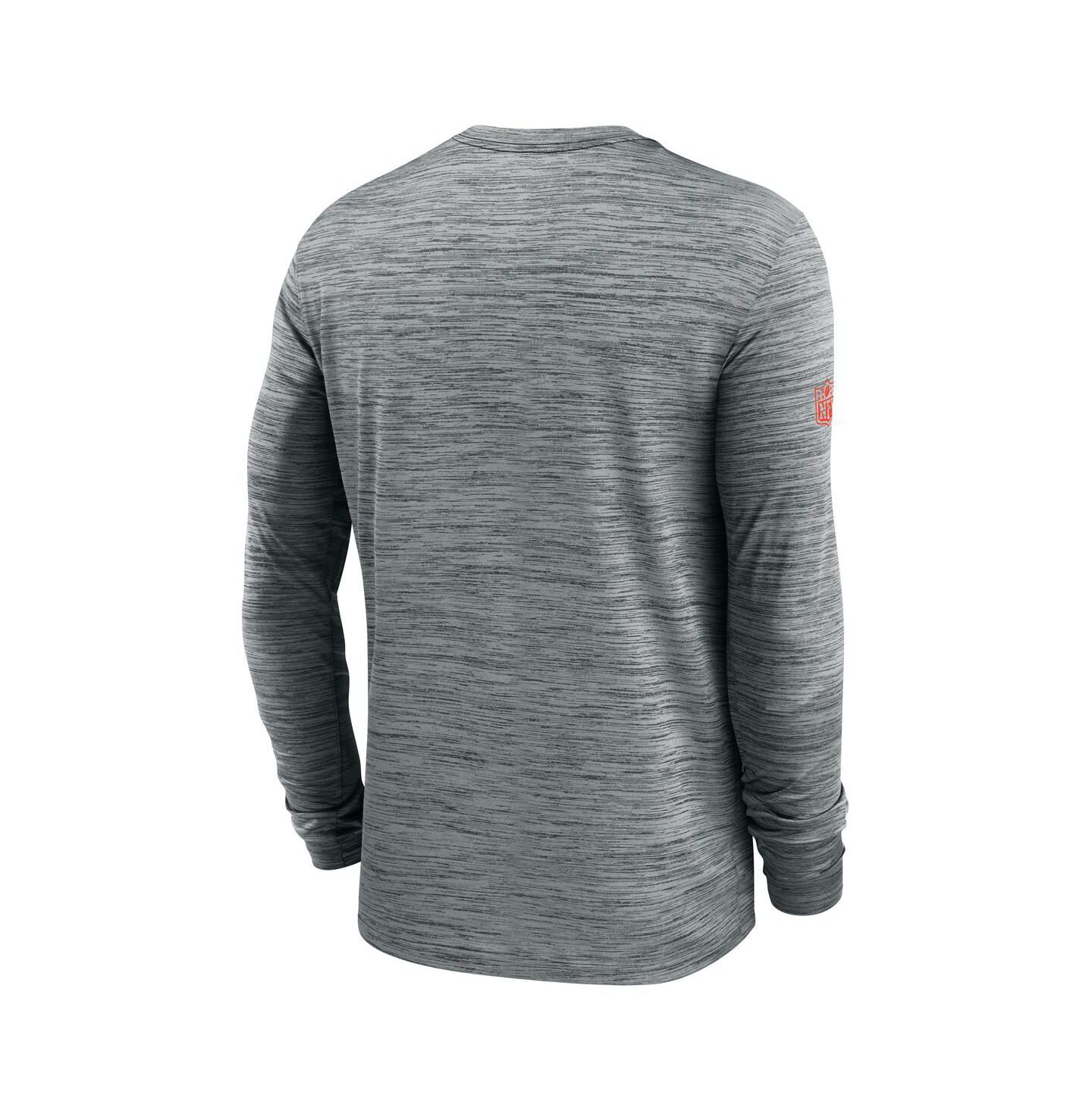 Мужская футболка Nike Gray Cleveland Browns Sideline Velocity Performance Long Sleeve — фото 2