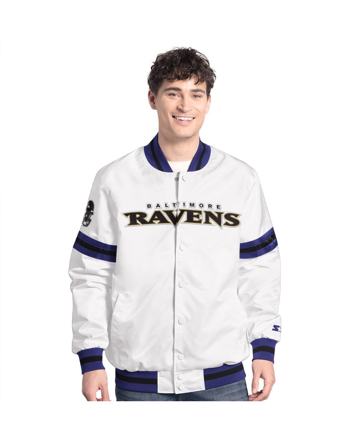 Men'sÂ White Baltimore Ravens Scout Full-Snap Varsity Jacket - White