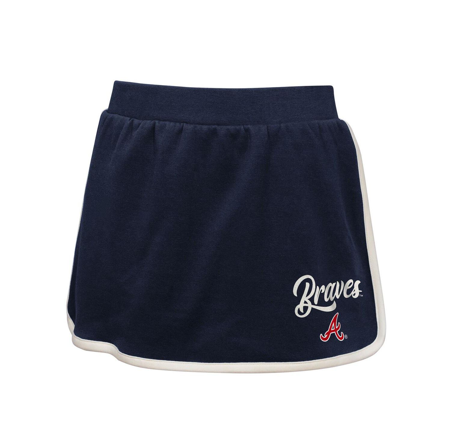 Big Girls 2-Piece Navy Atlanta Braves Base Trainer Johnny Polo Shirt and Skort Set
