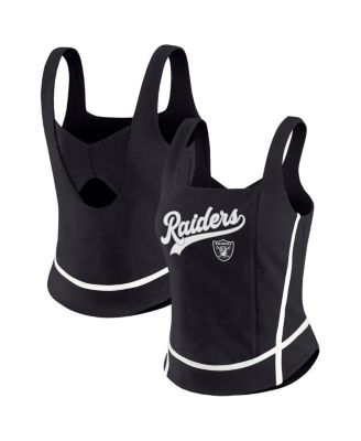 WEAR by Erin Andrews - Women's Black Las Vegas Raiders Square Neck Tank Top