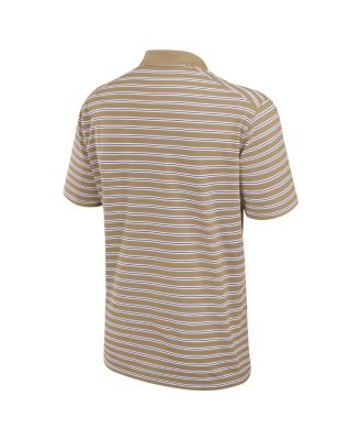 Men's Tan LSU Tigers Athletic Prep Striped Performance Polo Shirt