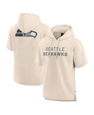 Fanatics - Men's&nbsp;Cream Seattle Seahawks Elements Future Ground Lettering Short Sleeve Pullover Hoodie