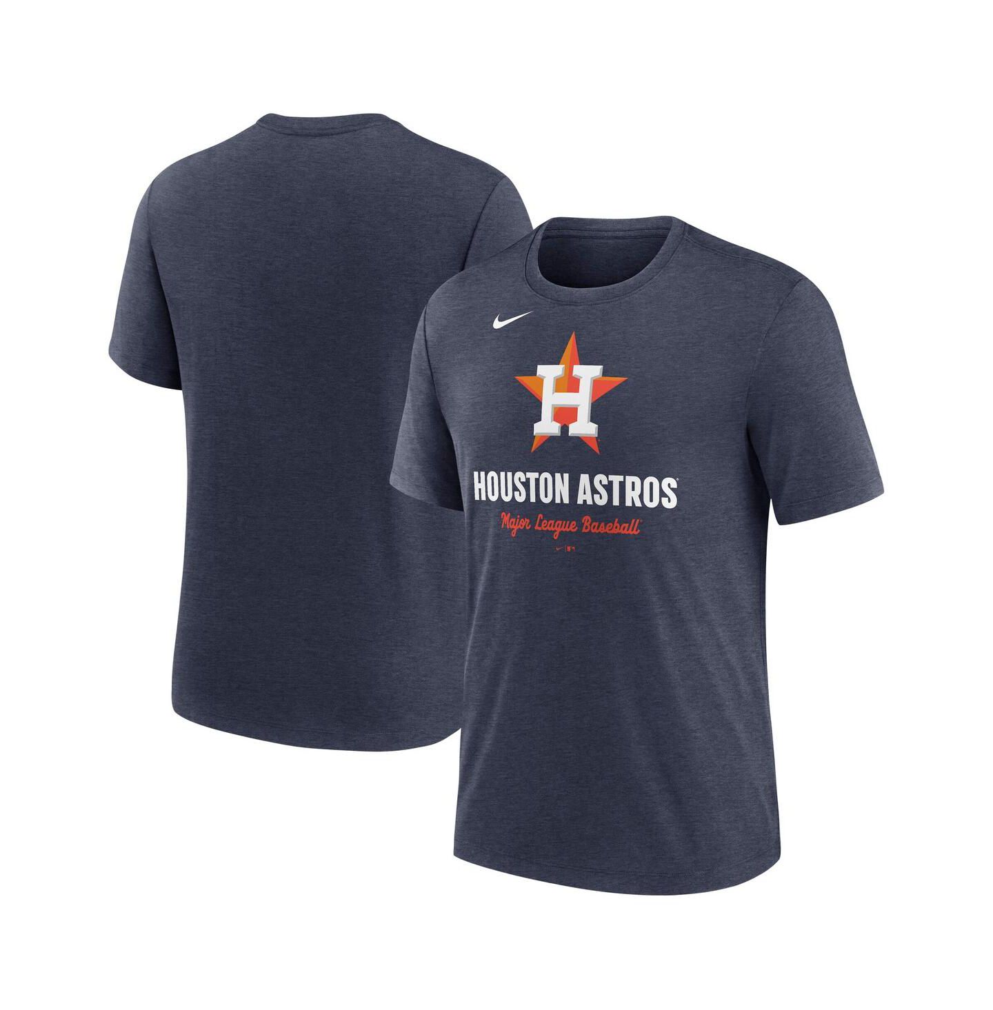 Мужская футболка Nike Heather Navy Houston Astros Logo Tri-Blend — фото 1
