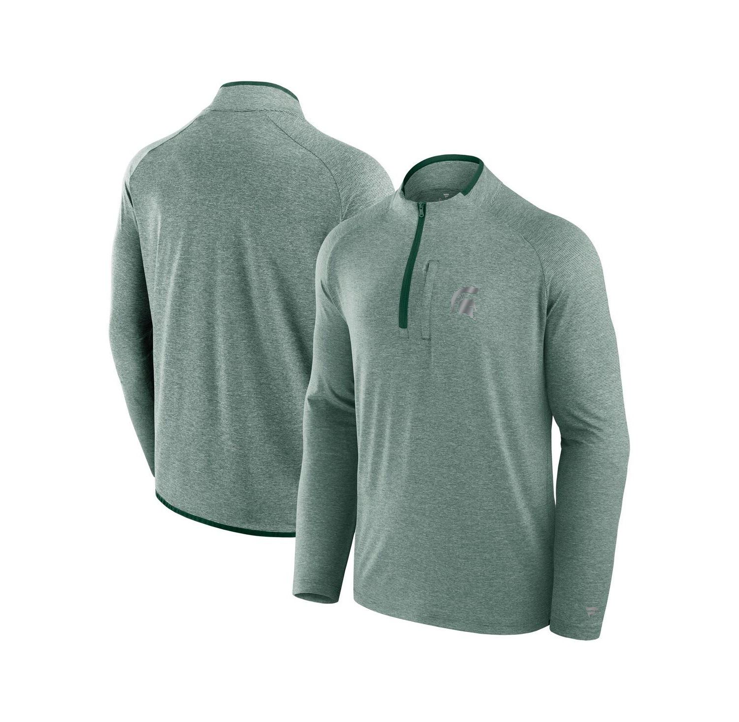 Men's Green Michigan State Spartans Mock Neck Half-Zip Pullover Jacket