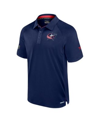 Men's&nbsp;Navy Columbus Blue Jackets Authentic Pro Rink Raglan Polo Shirt