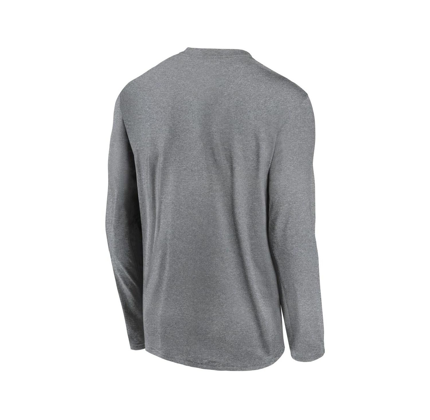 Men's Heather Gray Cleveland Browns Icon Legend Performance Long Sleeve T-Shirt