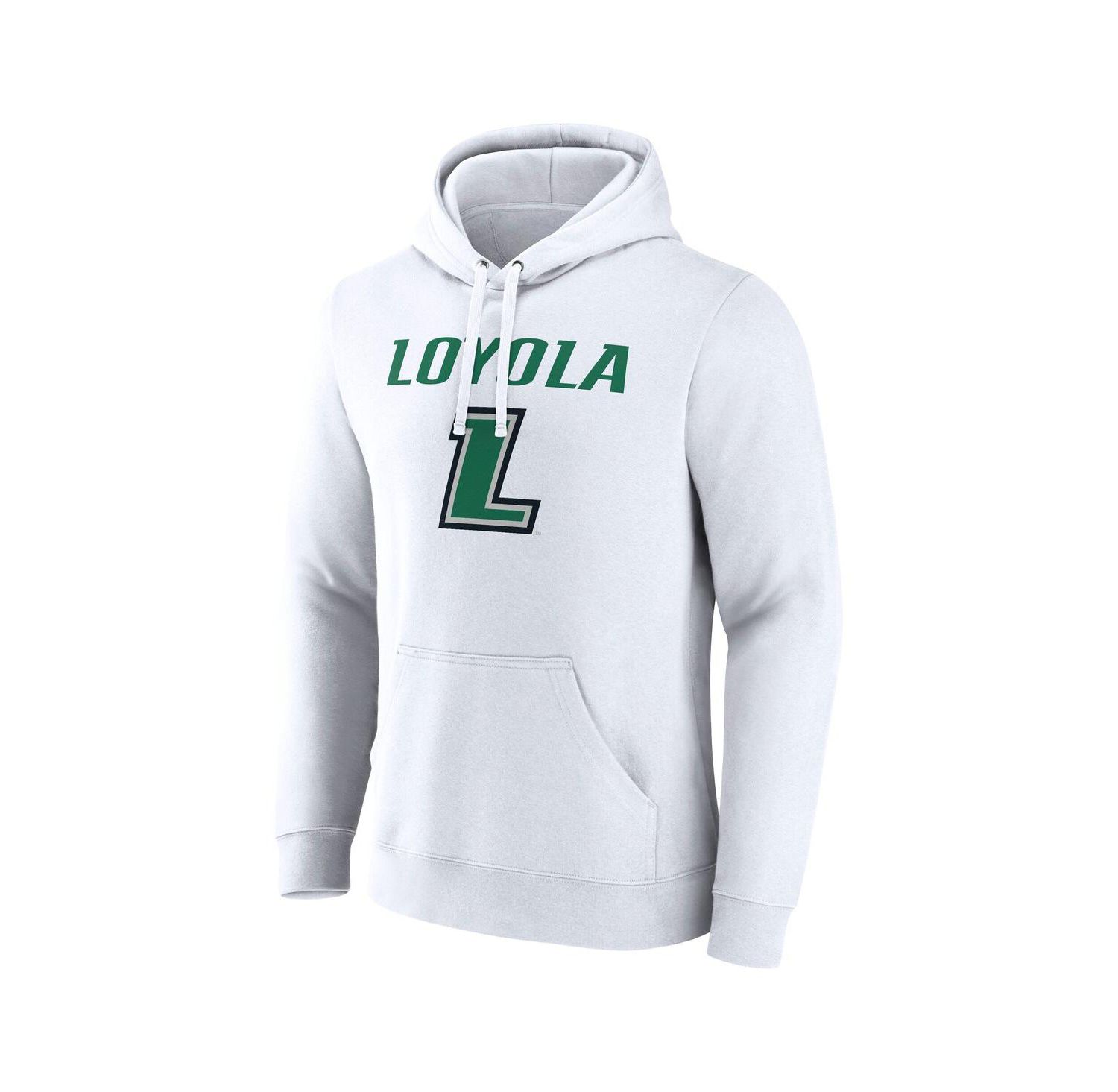 Men's White Loyola Greyhounds Primary Logo Pullover Hoodie