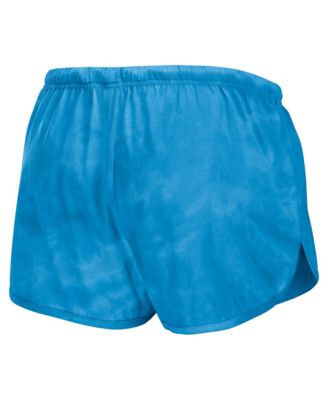 Women's 2-Piece Blue Carolina Panthers Tie-Dye Cropped Pullover Sweatshirt and Shorts Lounge Set