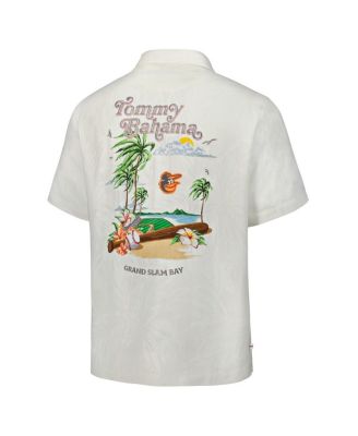 Men's White Baltimore Orioles Grand Slam Bay Camp Button-Up Shirt
