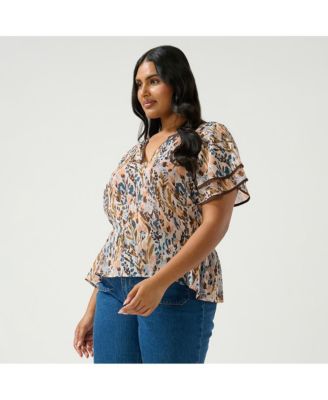 Plus Size Bellarosa Floral V-Neck Top