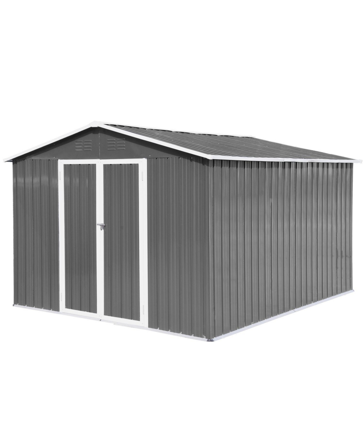 Metal garden sheds 10ftx8ft outdoor storage sheds Grey - Gray