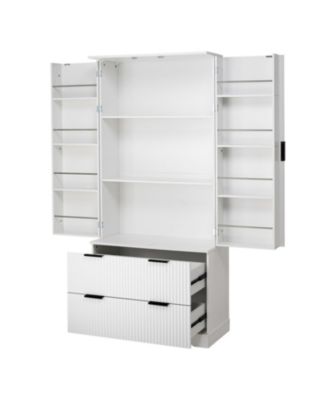 72" Fluted Pantry Cabinet w/ Drawers & Spice Rack
