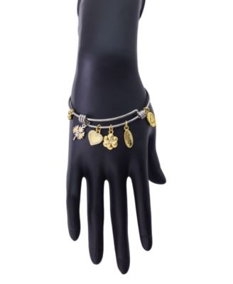 Crystal and Cubic Zirconia Family Tree Cham Bangle Bracelet