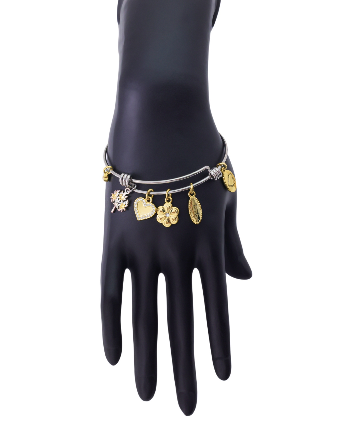 Unwritten Crystal And Cubic Zirconia Family Tree Cham Bangle Bracelet In Multi