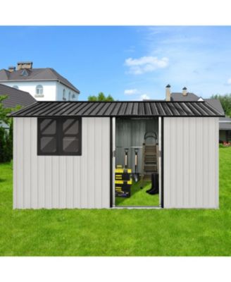 12x10 Metal Garden Shed With Sliding Door