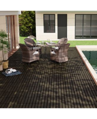 Acacia Deck Tiles Striped 12" x 12", 30 PCS