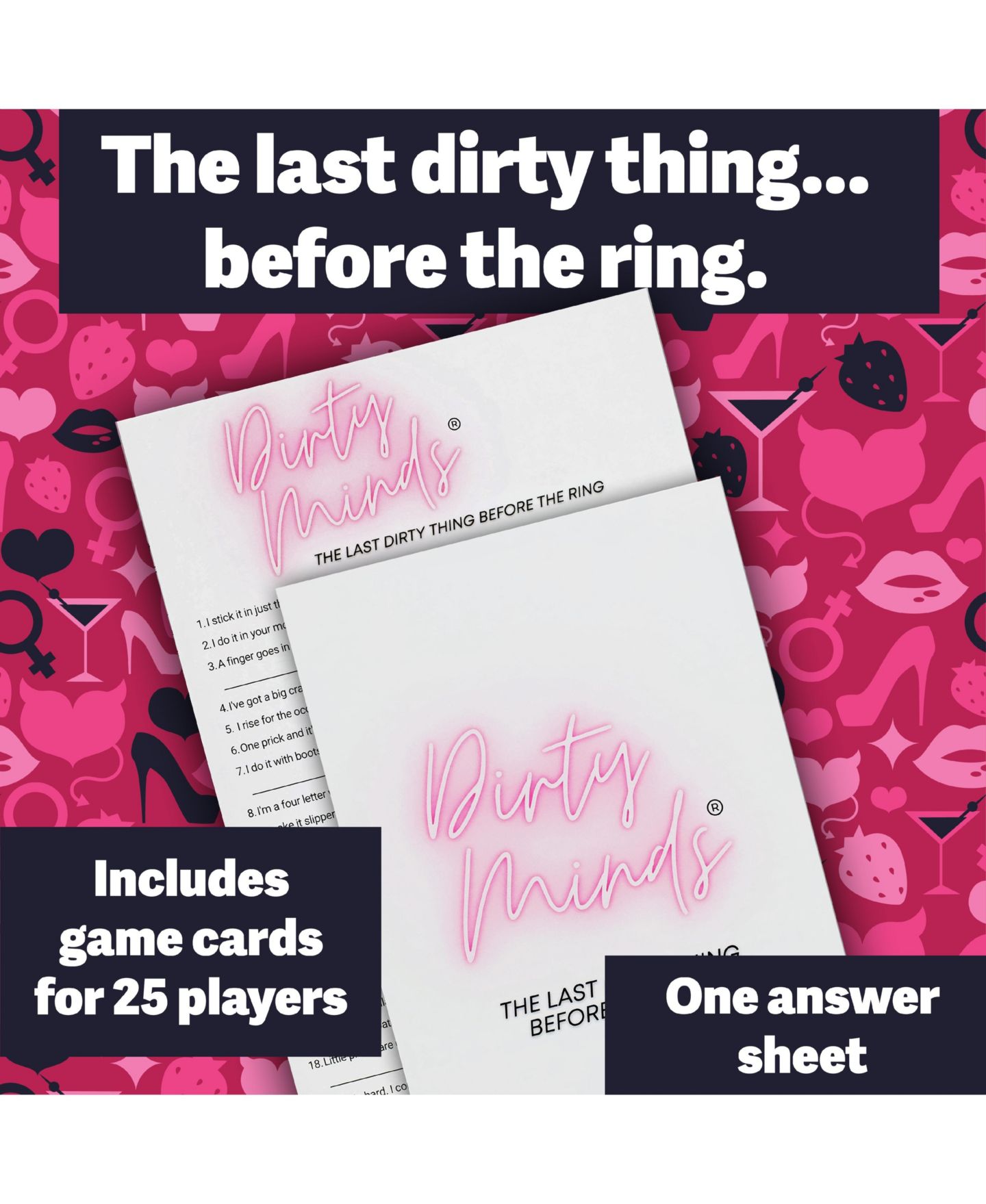 Детская карточная игра TDC Games Dirty Minds Bachelorette Party Card Game, 25 Cards, Ages 17+ — фото 5