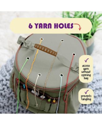 Durable Canvas Crochet & Knitting Bag Organizer with Accessories Case - Yarn Organizer for Crochet Accessories and Supplies