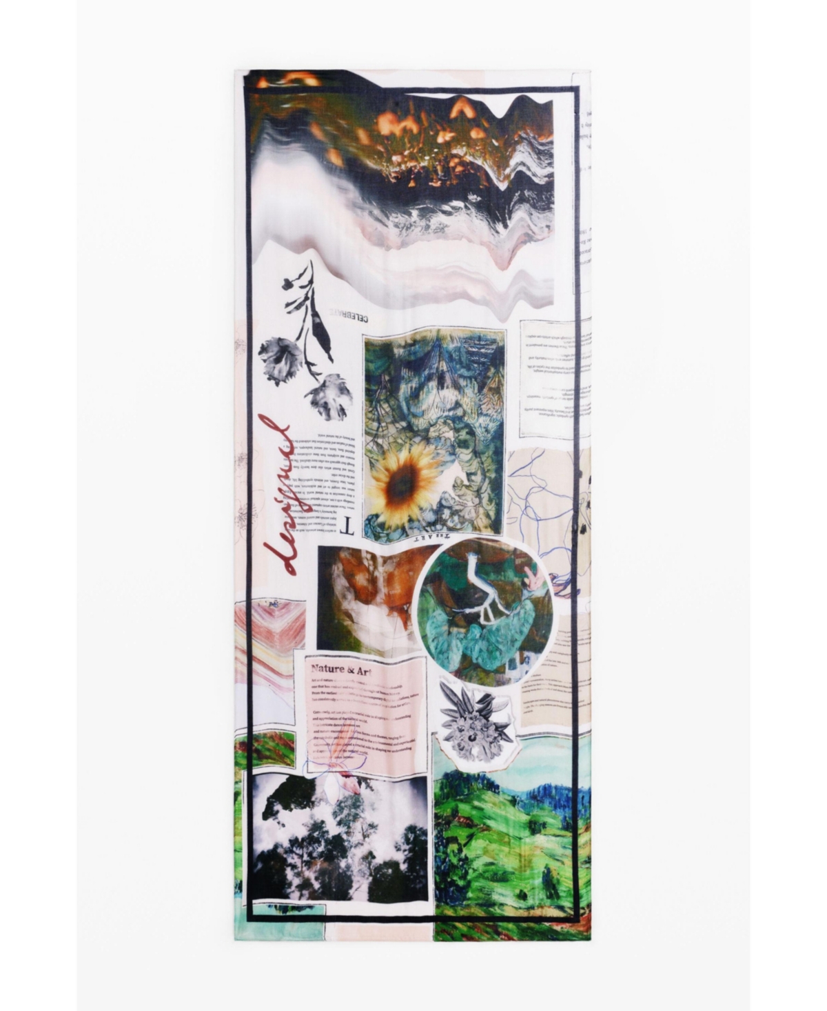 Desigual Women's Rectangular collage scarf