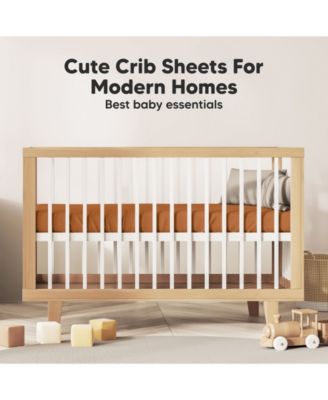 2pk Soothe Fitted Crib Sheets Neutral, Baby Crib Sheets, Fits Standard Nursery Baby Mattress